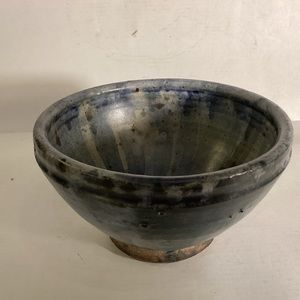 Stoneware pottery bowl signed